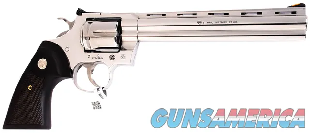 Colt MFG Python 357 Magnum, 8" Stainless, Walnut Grips NEW (Pythonsp8wts)