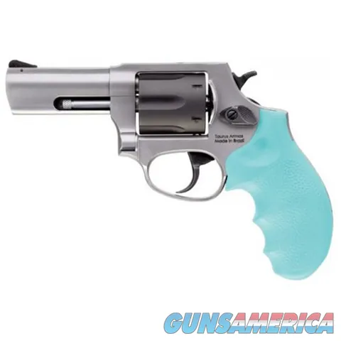 Taurus 856 38 Special, 3" Stainless, Hogue Cyan Grip NEW (2-85635CY)