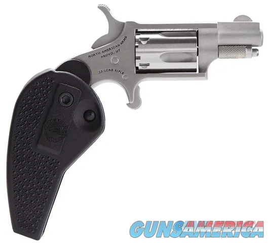 North American Arms Mini-Revolver 22 LR 1.125" Stainless, Holster Grip - NEW (NAA22LRHG)