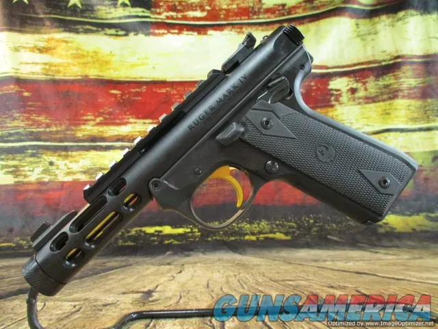 Ruger 22 LR MKIV 2245 Lite Black WGold Accents New (43927)