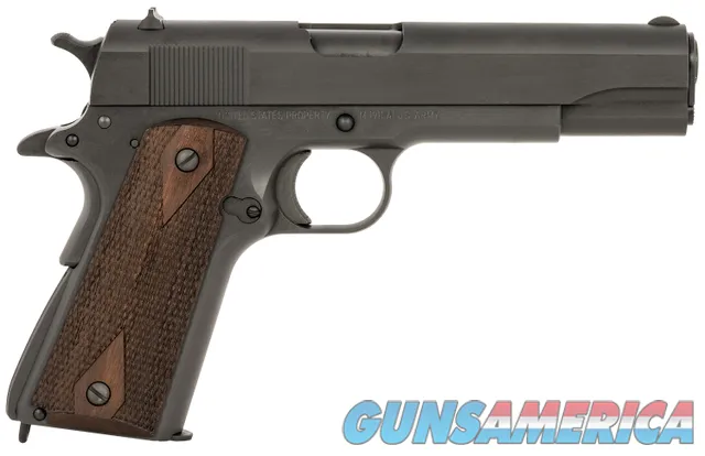 SDS Imports 1911 A1 US Army 45acp 5" 7+1 Black Steel Slide, Checkered Walnut Grips NEW (1911A1A45)