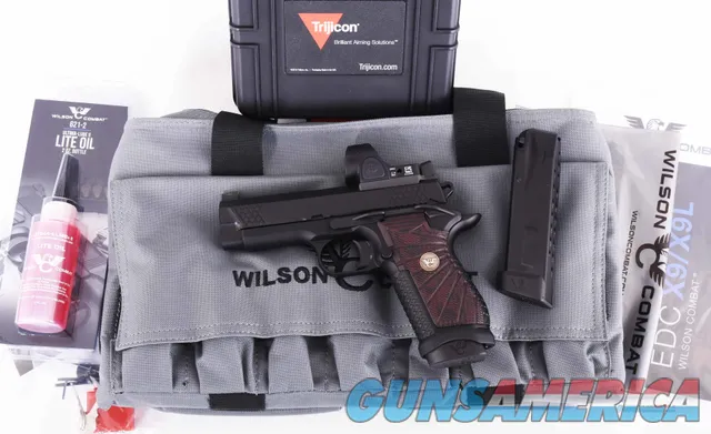 Wilson Combat 9mm – EDC X9, VFI SIGNATURE, BLACK CHERRY GRIPS, TRIJICON SRO, vintage firearms inc