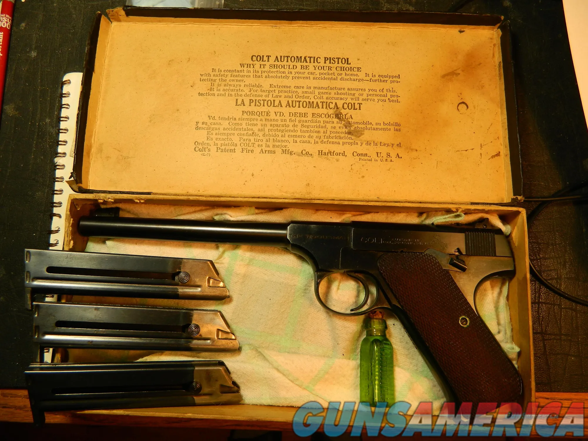 COLT WOODSMAN 6" 1937 MINT IN BOX W... for sale at