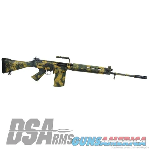 DS ARMS SA58 21" Bush Tracker-FAL-7.62X51 NATO-RHODESIAN BRUSHSTROKE CAMO