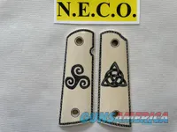 SCRIMSHAWED CLEAR MAMMOTH IVORY 1911 GRIPS