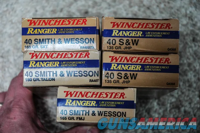 Winchester Ranger LE Ammo 40 S&W Different types 250 Rounds