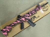 Smith & Wesson M&P15-22 Pink Platinum 16.5 Threaded BBL .22 LR 811051 Img-1
