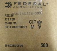 500 Rounds Federal American Eagle .223 Rem 55 Grain FMJ AE223F Img-3