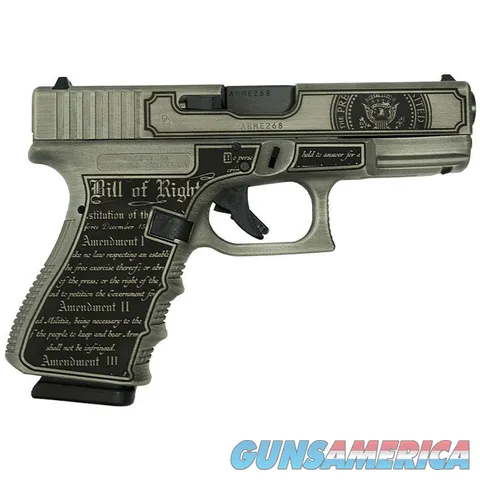 Glock G19 Gen 3 Trump 2024 Compact 9mm 4.02" Crushed Silver GLUI1950203T24