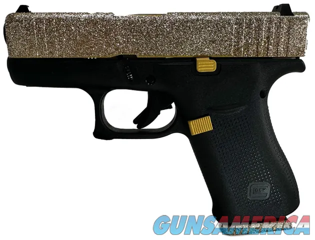 Glock G43X Midas Glitter Gunz 9mm Luger 3.41" Black / Gold PX4350201MID