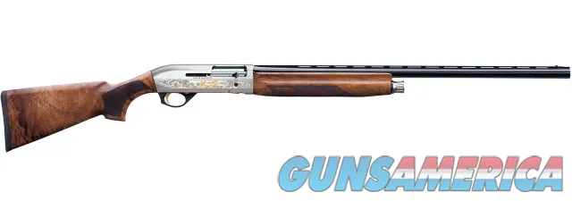 Benelli Montefeltro Silver 20 GA Semi-Auto 26" Engraved Nickel Walnut 10855