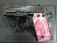 Sig Sauer P238 Engraved with Pink Pearl Grips .380 ACP 238-380-BSS-ESP Img-2