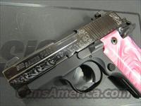Sig Sauer P238 Engraved with Pink Pearl Grips .380 ACP 238-380-BSS-ESP Img-6