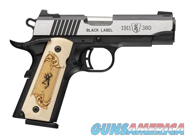 Browning 1911-380 Black Label Medallion Maple Compact .380 ACP 3.625" 051999492