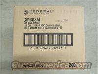 200 ROUNDS FEDERAL GOLD MEDAL MATCH .308 WIN. 168 GR