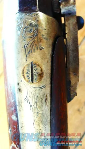 Antique Mule Ear O/U 32/12 ga. Side Hammer Combination Gun Ex. Cond. Img-20