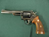 7158 Smith Wesson 53 22 JET 6 inch barrel 1962 mfg excellent box & papers and shell inserts,ramp front adjustable rear site, Diamond walnut grips rare revolver. Img-4