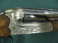 7153 Merkel model 260E 12ga 28bl ic mod Straight grip 1 1/2 x 2 1/2 x14 1/4 5lbs 12 oz scalloped receiver engraved by Herbert Wohlmuth cocking indicators ejectors,side clipped barrels, mfg 2001,2duck/pheaseant deep engraved silver receiver, Img-17