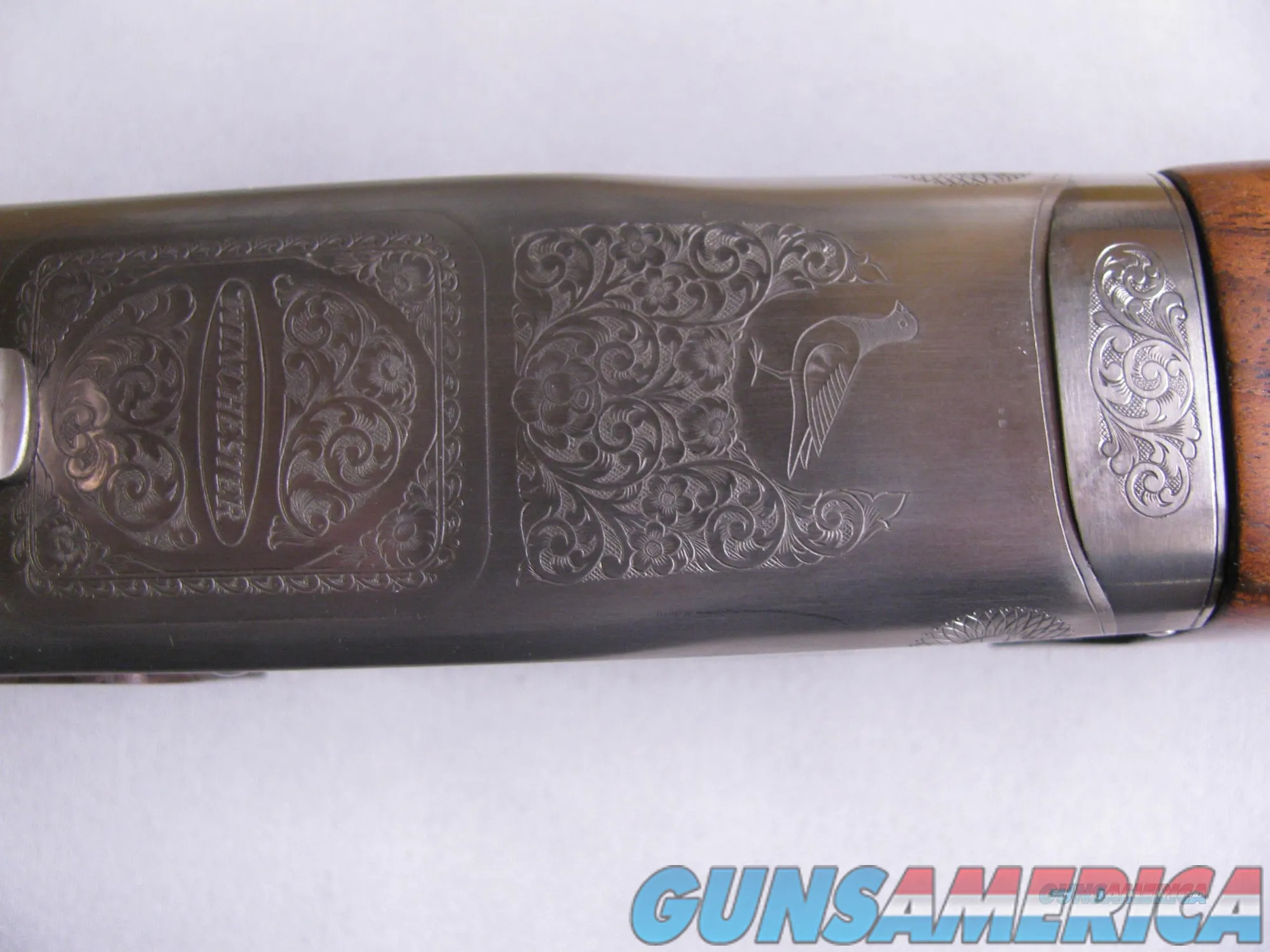 7749 Winchester 101 Pigeon XTR 12 gauge 27 inch barrel 2 3/4 inch chambers skeet, Schnabel forend, OIL FINISHED, correct box, papers and hang tag,complete set, AS NEW IN CASE, MFG FOR EUROPEAN MARKET. Winchester butt pad, AAA+++ very fancy 