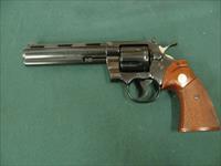 6956 Colt Python 357 cal 6 inch barrel,NEW IN CORRECT BOX SERIALIZED TO GUN,all papers, adjustable rear site, wood grips,from private collector-never offered for sale before-- not a mark on it. NEW IN BOX S/N k7641X  Img-3