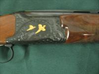 6594 Winchester 101 PRESENTATION SKEET, 12 gauge 27 inch barrels, skeet/skeet, 4 GOLD RAISED RELIEF PHEASANTS ENGRAVED ON DARK BLUE RECEIvER WITH ROSE AND SCROLL AA+ FANCY WALNUT stock and forend. 99.9% condition, none finer. priced to sell Img-7