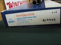 6634 Winchester 101 Pigeon XTR 12 gauge 26 barrels ic/mod round knob ejectors vent rib rose/scroll engraved coin silver receiver, Winchester butt plate, ALL ORIGINAL UNFIRED NEW IN BOX ALL PAPERS HANG TAG BEST ONE I HAVE HAD. AA+FANCY WALNU Img-2