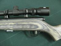 7352 Savage Mark II 22 long rifle, grey laminate stock, 3x9x45 Bushnell scope, 99.9% condition, medium weight barrel, not a mark on it. dont miss this great combo Img-3