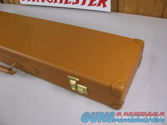 7813  Winchester Parker reproduction light brown leather case, Very hard to find, brand new, NOS, with keys, will hold up to 27 barrels  Img-4