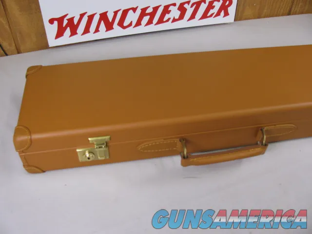 7813  Winchester Parker reproduction light brown leather case, Very hard to find, brand new, NOS, with keys, will hold up to 27 barrels  Img-5
