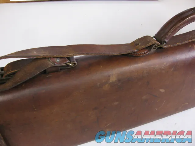 7936  Leather ShotgunRifle case. Really nice divided leather case. One of  Img-5