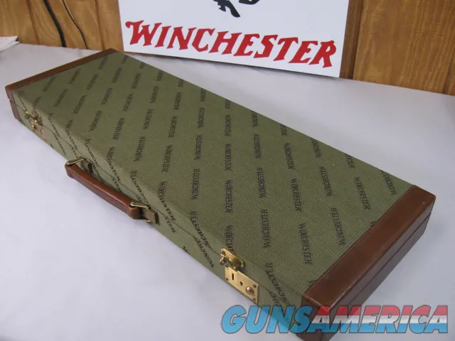 8792  Winchester Green Shotgun case with red Interior, NOS, Will hold up to a 36” Barrel. 