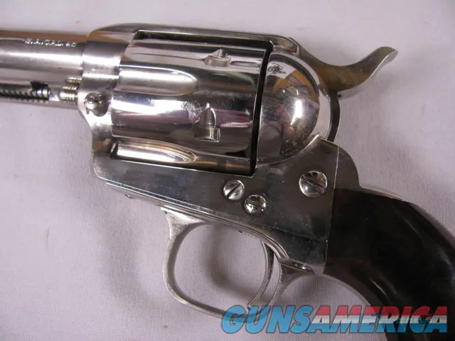 7791  Uberti Single Action Army 1873, Cattleman 45LC, 7 12 Barrel, Nickle, Wood grips, Like new Img-4