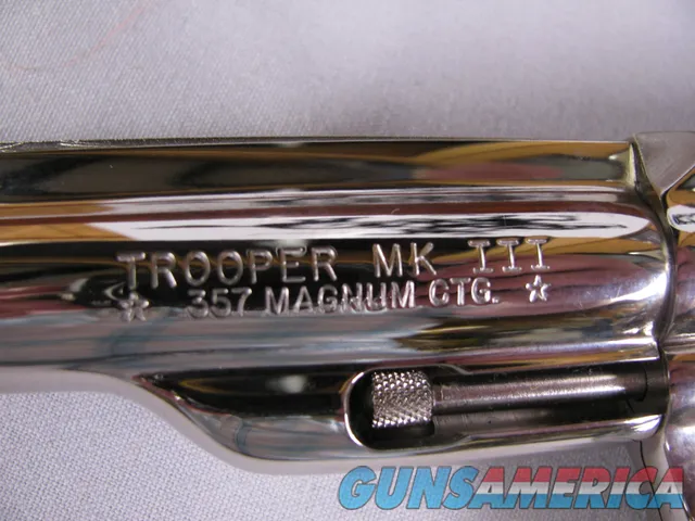 7952 Colt Trooper MKIII, 357 MAG, Nickle Finish, Walnut Grips, 8 Barrel,  Img-4