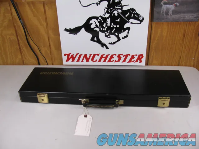 7819  Winchester Black Case, With Keys, Green interior, can take up to a 30 barrel. Like new, does not look like gun has ever been in it, NOS Img-1