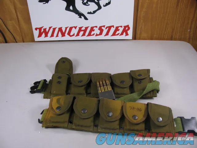 8132  30-06 Ammunition 80 rounds, Loaded in Garand clips. With Army belt.   Img-1