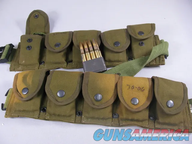 8132  30-06 Ammunition 80 rounds, Loaded in Garand clips. With Army belt.   Img-2