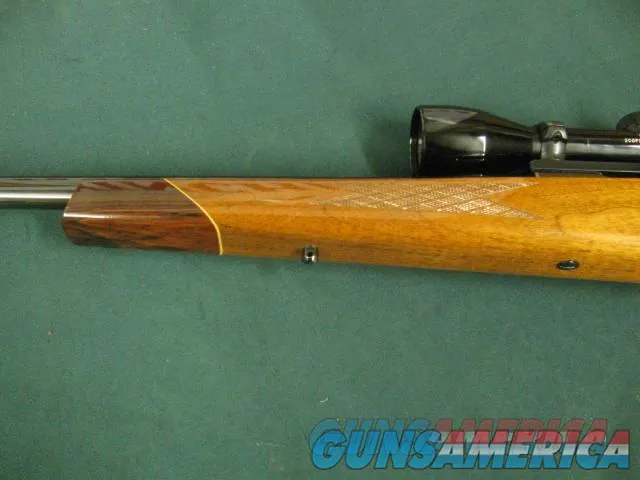7257 Winslownot marked COMMANDER MODEL ON BUSHMASTER STOCK Custom rifle mfg in Florida Circa 1975, Belgium Mauser 98 action, only approx 500 mfg,7 mm REM MAGnot marked and no SERIAL NUMBER, 26 inch barrel NO INLAY SHIELD,claw extractor, Img-4