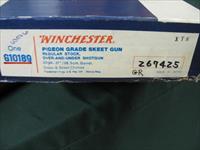 6541 Winchester 101 Pigeon XTR 20 gauge 27 inch barrels, 2 3/4 chambers, skeet/skeet, test fired only, 99% AS NEW IN BOX, all papers, hang tag,pamphlets, correct Winchester serialized box to the gun. dark walnut and diamond tipped engraving Img-12