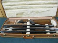 7312 Winchester 101 skeet set 28 inch barrels, 20 gauge, 28ga 410 ga-ALL CHOKED SKEET--all original , Winchester butt plate, vent rib, ejectors, nice figure in Walnut. tite, bores brite shiny,opens closes tite, Browning Cased, very nice set Img-2
