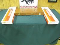 6835  Winchester Model 23 CUSTOM WBS 2 barrel HUNT SET,20ga 26bls ic/mod, 28 ga 26bls ic/m, solid rib, gold raised relief PHEASANT,QUAIL,KING BUCK LAB AND DUCK,MR OLINS DOG, leather case 4 silver snaps, oiler, NEW IN CASE UNFIRED, AAA Fa Img-1