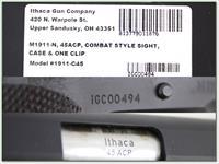 Ithaca 1911 M1911-N 45 ACP unfired on case Img-4
