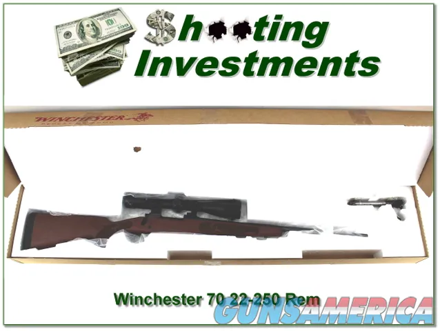 Winchester Model 70 Featherweight 22-250 Rem in box with 4.5-18 scope