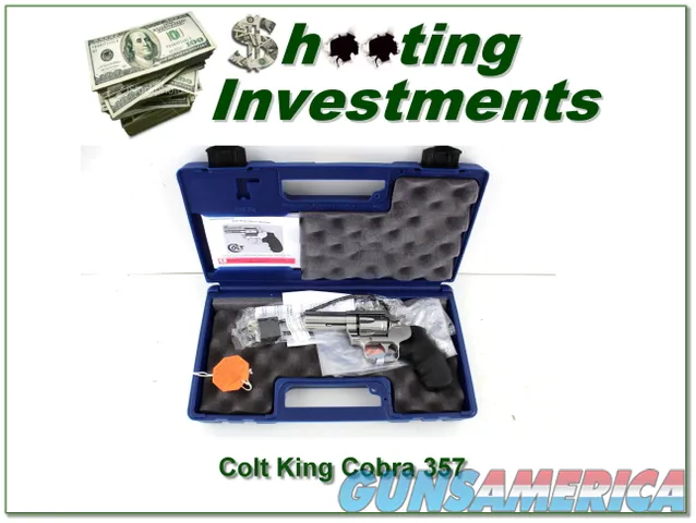 Colt King Cobra polished stainless walnut 4.25in new in case 357 Mag!