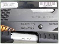 Kimber Ultra Raptor II .45 NIB Kimber Custom Shop