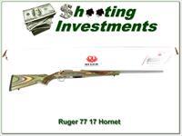 Ruger 77/17 17 Hornet Green Laminated NIB Img-1