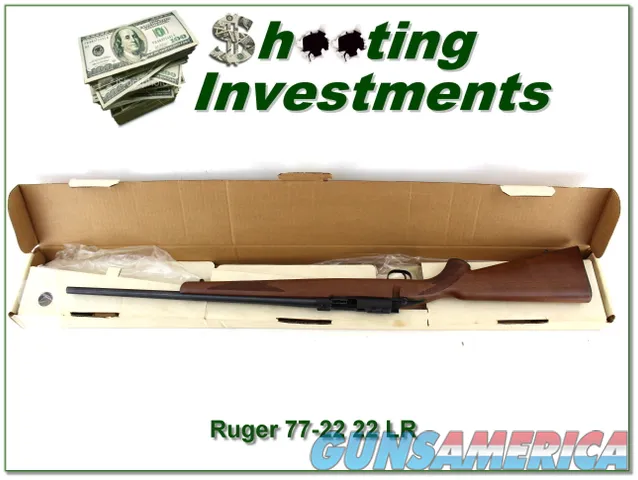 Ruger 77-22 1987 early first model unfired in box collector!