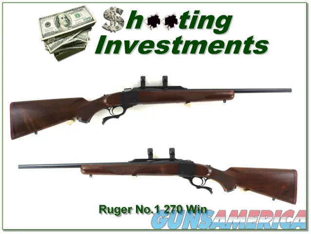  Ruger No.1 270 Win Red Pad rare AB with 22in barrel and beavertail forearm!