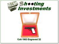 Colt 1903 Auto 32 made in 1920 Engraved in presentation case Img-1