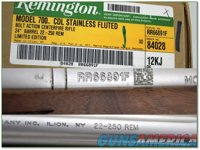 Remington 700 CDL Limited 22-250 rem rare NIB stainless fluted anniversary