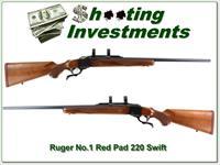 Ruger No.1 B 26in Red Pad in hard to find 220 Swift Img-1